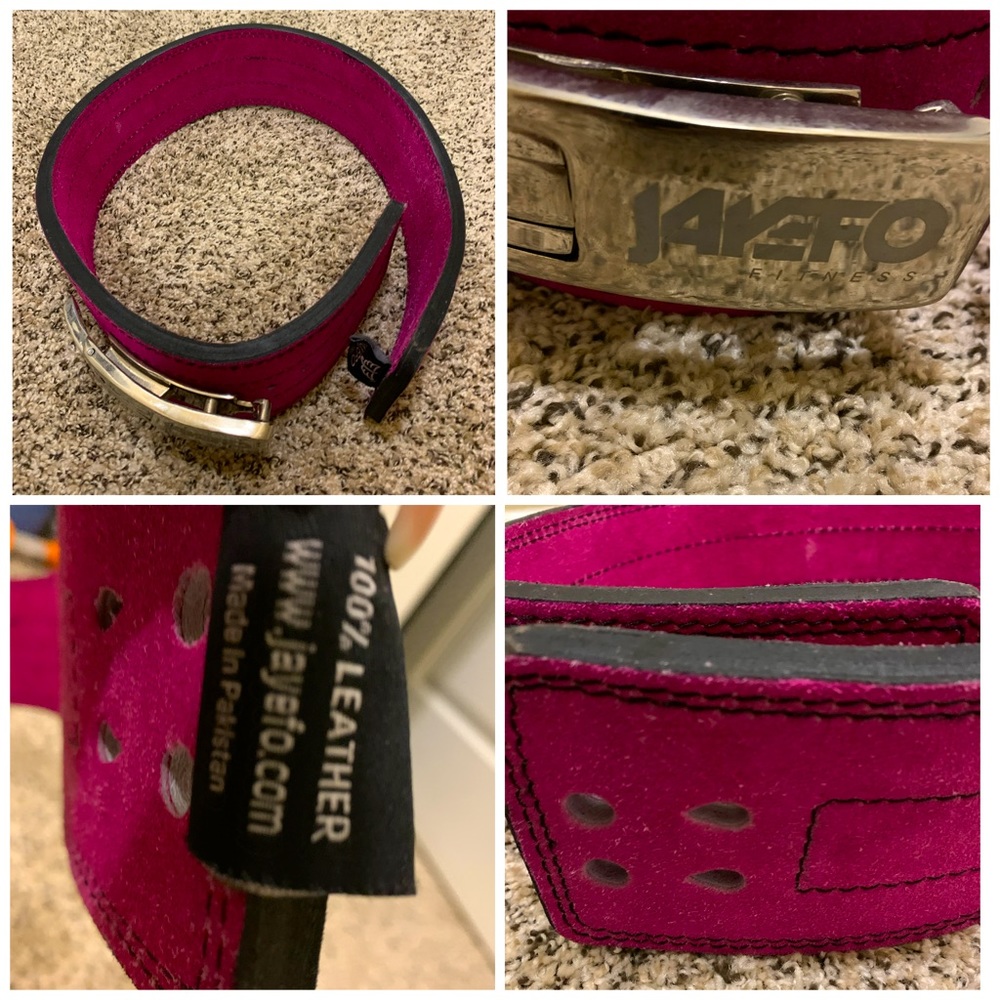 JAYEFO WEIGHT LIFTERS BELT-PINK-M